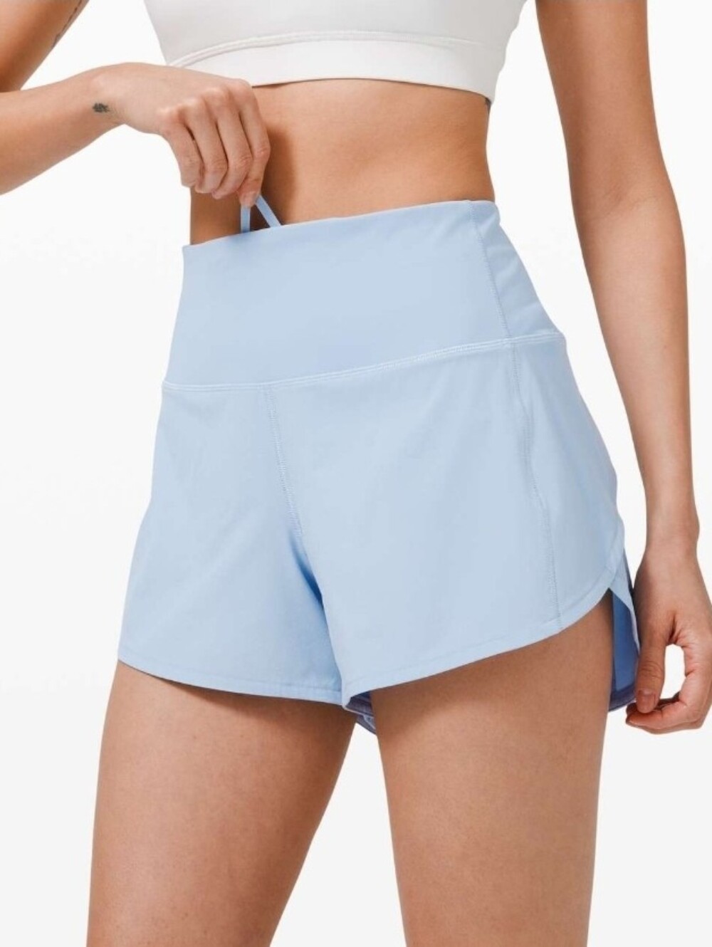 Lululemon Size 0 Speed Up Blue High-Rise Athletic Shorts Athleisure Gym Sporty